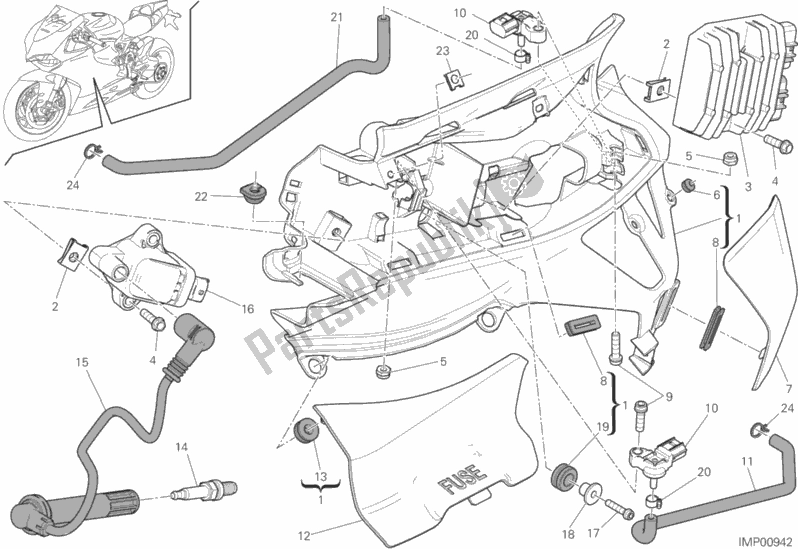 Todas las partes para Impianto Elettrico Sinistro de Ducati Superbike 1299S ABS USA 2015